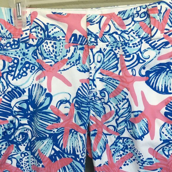 Lilly Pulitzer Chipper Shorts Women 0 Cotton Tropical Print Bermuda 10” Preppy - Picture 7 of 12